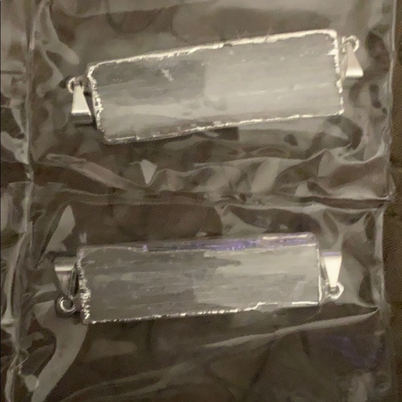 Selenite pendant gold and silver color edging - Picture 8 of 8